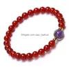 Perlé cette année Bracelet de perles de transfert d'agate rouge Stberry Crystal Recruter Fleur de pêcher Améthyste Simple Délicate Femelle Drop Livraison Ot2C6