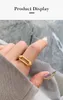 Кольца кластера с полыми геометрическими узорами для женщин, кольцо золотого цвета, модные ювелирные изделия, оптовая продажа OEM