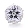 Rhinestone Metal Çiçek 18mm Snap Düğmeleri Snap Button Jewelry için Takılar