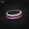 Cluster ringen roze steen inlay voor vrouwen-zilverachtige-sieraden chique strass ring vintage bruiloft anillos geschenken groothandel Dd212