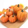 Decorative Flowers Halloween Fall Harvest Festival Home Table Decor Set Of 7 Foam Pumpkins J78C