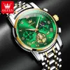 OLEVS N-2859 Orologio di marca Orologio da uomo sportivo da uomo di moda a tre occhi con cronometraggio al quarzo Orologio da studente impermeabile in acciaio inossidabile cavo