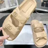 Designer Kristall Kalbsleder Schuhe Sandalen Slipper Mann Frauen Sandalen Hochwertige Sliders Kristall Leder Freizeitschuhe gesteppte Plattform Sommer bequem Strand