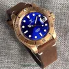 Orologi da polso Tandorio CUSN8 Orologio automatico da uomo in vero bronzo massiccio NH35A Movimento PT5000 20BAR Cinturino in pelle da immersione Vetro zaffiro 40mm