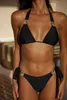 Women's Swimwear 2024 Sexy Crystal Brazilian Bikini Set Triangle Swimsuit Rhinestone Swimsuit G-string Bikini Swimsuit J240330