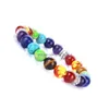 Beaded Tibetan Sier Drum Bead Seven-Pse Wheel Bracelet 8Mm Energy Stone Amethyst Red Agate Yoga Jewelry Drop Delivery Ot6Dn