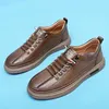 Casual Shoes Summer Italian Handmade Bekväm elastiskt band Business Leather Oxford Fashion Sneakers