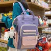 School Bags Ladies Waterproof Kawaii Pink Backpack Fashion Women Laptop Nylon Mommy Bag Girl Cute Travel Female Rucksack Trendy College