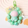 New Dreamy Macaron Colored Sitting Astronaut Keychain Pendant Colorful Bead Chain Luggage Pendant