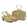 Italian Shoe and Bag Set Nigerian Women Party Pumps with Purse Low Heels Wedding Shoes Bride Africa Bags 240326