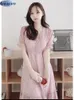 Бальные платья с цветочным принтом, милые оборки, японский корейский стиль, дизайн, милое платье-рубашка на пуговицах для девочек, зеленый, розовый