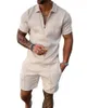 Summer Tracksuit Men Clothing Designer 2024 Nouveau pour hommes Fashion Casual Casual Impring Imprimée zipper à manches courtes Polo Short 2 pièces