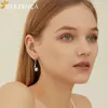 Geezenca 925 Sterling Silver Tulip Flower dangle earrings for women frenchシックミニマルな贅沢なフープイヤリングギフト240401