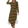 Casual Dresses Night Day A-Line Dress Chiffon Retro Women Long Sleeve Korean Fashion V Neck Custom Oversized