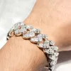 Hiphop rapper sieraden heren 18 mm smaragd gesneden moissaniet diamant 925 zilveren miami ketting ijs de stokbrood cubaanse linkketen