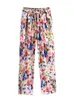 Women's Pants Ropa Coreana Mujer Casual Summer Pure Cotton Flower Print Ankle-length Plus Size Pantalones Fairy Grunge