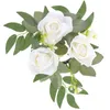 Portacandele Candeliere Ghirlanda Anello Anelli Ghirlande floreali di rose artificiali Porta foglie di fiori