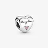 100% 925 Sterling Silver Daughter's Love Charm Fit Original European Charms Armband Women Wedding Engagement Jewelry162b