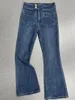 Damen Jeans High Waist Slim Flared Denim Hosen Casual Fashion Lady 2024