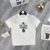 2024 summer fashion new advanced sense letter jacquard small round neck knitted ice silk short-sleeved slim-fit top T-shirt