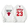 Bulls 23 Yuvarlak Boyun Erkekler Kadın İlkbahar ve Sonbahar Hoodie Şapka, Uzun Kollu Basketbol Üssü Gömlek Top Trend