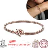 STRANDS HEET VERKOCHT 925 SILVER LUCHTE METEOR concentrische knoop dames leer gebreide logo -armband voor originele charm sieraden