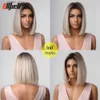 Synthetic Wigs Brown Ohm synthetic wig short straight Bob wig suitable for women middle part Lolita role-playing natural hair heat-resistant fiber Y240401