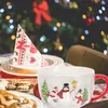 Şarap Gözlükleri Espresso Bardak Seramik Noel Çorbası Kardan Adam Desen Karikatür Tahıl Dekorları Seramik Su Konteyneri Kahvaltı Ofisi Kupa Kupalar