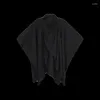 Casual overhemden voor heren NOYMEI Geplooid Kant Silhouet Cape Halve mouwen Buitenhoes Trendy 2024 Darkwear Lente All-match Chinese stijl Chic
