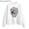 Sudaderas con capucha para mujer Sudaderas 2022 Venta caliente Calavera Siempre Chingona A veces Cabrona Pero nunca Pendeja Sudadera con estampado de letras retro Sudadera con capucha de flores para mujer 240401