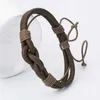 Chaîne TYO Bracelet en cuir à breloques pour hommes, Bracelet populaire de bricolage, Bracelet tissé noir fait à la main!Taille 18-25 cm Q240401