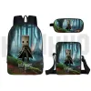 Sacs Little Nightmares 2 Daily Backpack 16 pouces Anime 3D Bagg de livre Bagpack Bagpack Sac à école 3 PCS Sac à crayon mignon