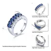 Cluster ringen natuurlijke blauwe saffier sterling zilver kostbare echte 1,8 S vrouwen klassieke bruiloft betrokkenheid fijne sieraden
