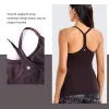 Bras Yoga Tank Tops Sports Camisole Women Sportswear Athletic Ribbed Built in Bra Seamless Slim Racerback Workout Vest Fitness 2022