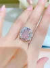 Cluster Rings Luxury 925 Sterling Sier 4Ct Big Pink Radiant Cut Diamond For Women Engagement Ring Female Jewelry Wholesale Drop Delive Dhmtc