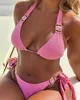 2024 Sexy Crystal Braziliaanse Bikini Sets Driehoek Badmode S Badpak Gstring Badpak Biquini Beachwear 240321