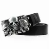 Bälten HomeProduc CenterFashion Hip Hop Styledeath Head Bone BuckleCowhide Beltcross Strap Q240401