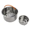 Double chaudière panier vapeur Pot Bar salle à manger pour autocuiseur vapeur argent acier inoxydable 1 pièces maison cuisine poignée en Silicone