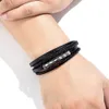 Kette TYO Mode Leder Mehrschichtiges Seil Gewebtes Armband Schmuck 3-farbig Edelstahl Herren Accessoires Armband Charm Geschenk Direktversand Q240401