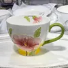 Kubki ręcznie malowane kolorystyka kolorystyka Kolor śniadaniowa Puchar śniadaniowy Milk Ceramic Mub kawa z funkcją mikrofalowania