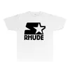 maglietta di marca rhude maglietta di marca da uomo maglietta di moda da donna marca di tendenza RH078 T-shirt a maniche corte stampata stella a cinque punte vuota taglia S-XXL