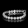 Chain Cubic Zirconia Womens Tennis Armband Round Flower Charm Armband Engagement Party Valentines Day Present Partihandel Q240401