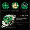 OLEVS N-2859 Merkhorloge Echt drie ogen Mode Zakelijk Sport Herenstijl Horloge Timing Quartz Core Hol Roestvrij staal Waterdicht Studentenhorloge