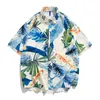 Männer Casual Hemden Floral Kurze Ärmel Für Männer Sommer Port Wind Eis Seide Dünne Lax Freizeit Sandstrand Druck Trendy marke Hemd Mann