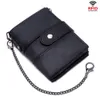 Casual Mens Wallet Coin Wallet RFID Antitheft Cash bag Leather Multi Functional Buckle Zipper Retro Mad Horse Cowhide Card Holder Wallet