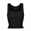 Women's Tanks Jersey Cotton Grey Classic Versatile Square Neck Tank Top Women Camisole Bottoming Tops Crop Girl Summer