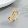 Кольца настраиваемые 3D название кольца из нержавеющей стали украшения с двойным покрытием золотой кольцо Персонализированный свадебный подарок для мужчины
