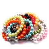 Bracciale con perline a scatto con perle finte da 10 mm. Bracciale con perline fatto a mano con bottoni a pressione