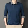 Polos masculinos 2024 marca de moda homens sólidos polo camisas para outono e primavera casual designer manga longa topos roupas