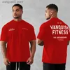 T-shirt maschile Mens oversize vintage T-shirt estate New Sports Cotton Equip Neck Short Slve Joggers Gym Running Trange T-shirts T240403